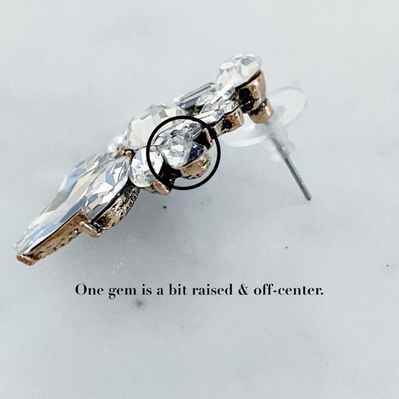 🆑 "Colette" Earrings || Clear Crystal Statement - Picture 7 of 11